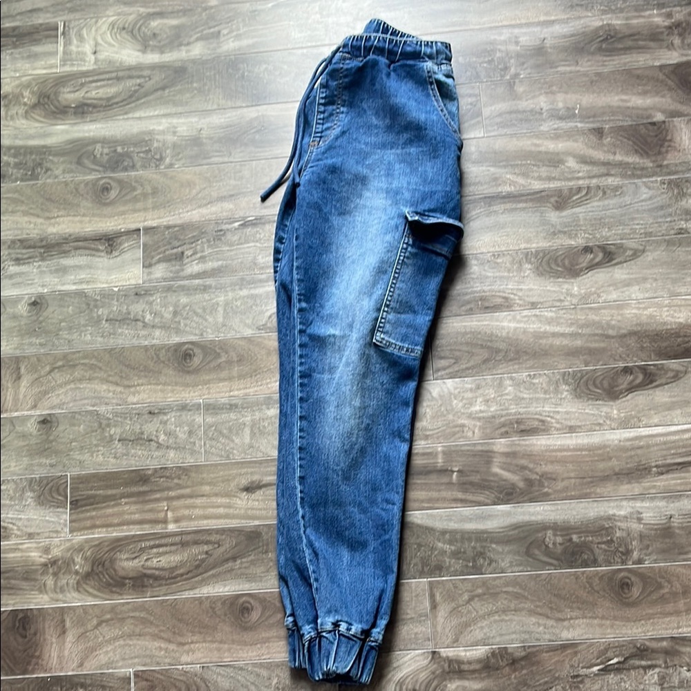 Casual Blue Denim Joggers